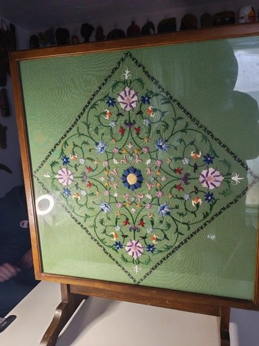 Vintage needlework firescreen - vintage,