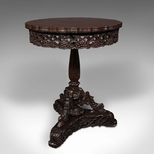 Antique carved lamp table - lamp,